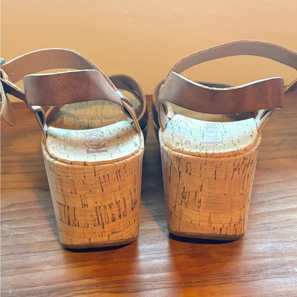 Brown Strappy Wedge Korks Sandals cork - Picture 5 of 6